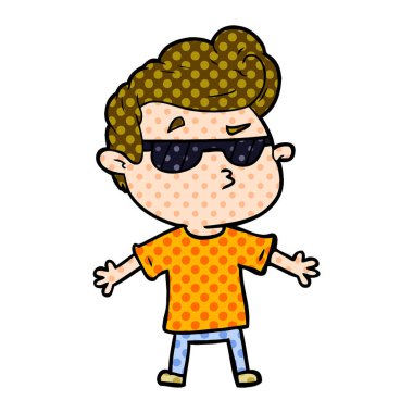 vektör çizim karikatür cool adam