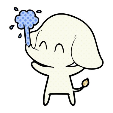 vektör çizim sevimli çizgi fil