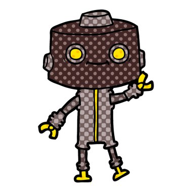 Çizgi film robotunun vektör çizimi