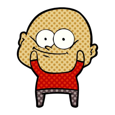 vektör çizim karikatür kel adam