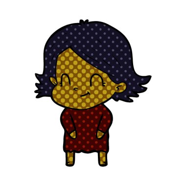 vektör çizim karikatür dostça kız