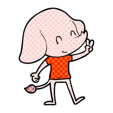 vektör çizim sevimli çizgi fil