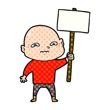 vektör çizim karikatür gergin adam