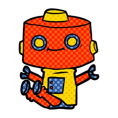 Çizgi film robotunun vektör çizimi