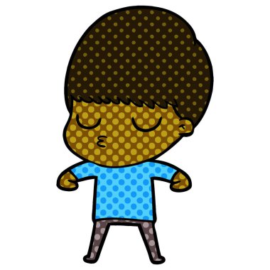 vektör çizim karikatür sakin çocuk