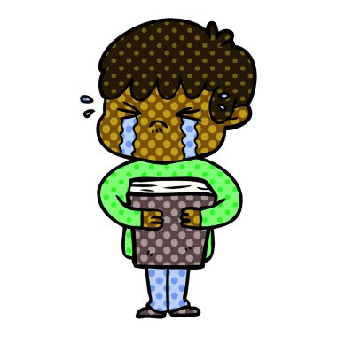 vektör çizim karikatür çocuk ağlıyor