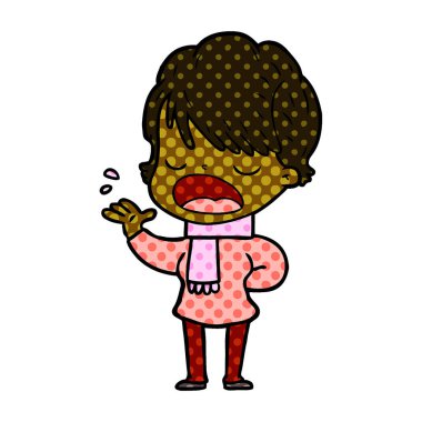 vektör çizim karikatür kadın söz