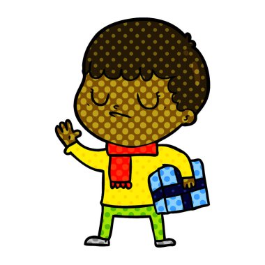 vektör çizim karikatür huysuz çocuk