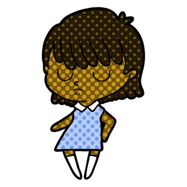 Çizgi filmdeki kadının vektör çizimi