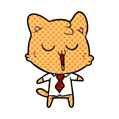 gömlek ve kravat karikatür kedi