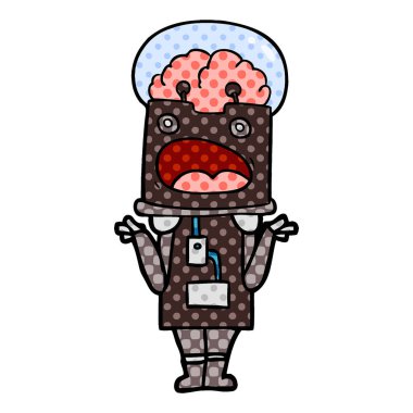 Çizgi film robotunun vektör çizimi