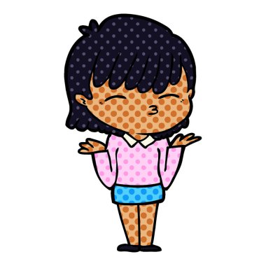 Çizgi filmdeki kadının vektör çizimi