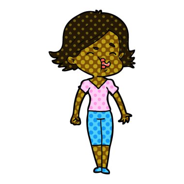 çizgi film kız yüz çekerek