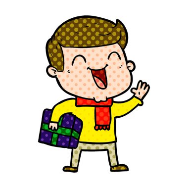 vektör çizim karikatür mutlu adam