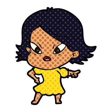 vektör çizim karikatür kadın vurguladı