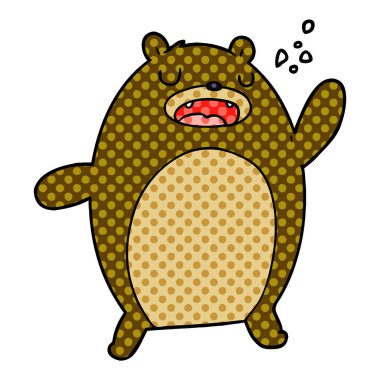 Komik çizgi film ayısının vektör çizimi