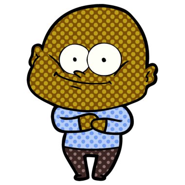 karikatür kel adam bakıyor