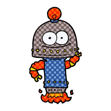 ampul ile mutlu karton robot