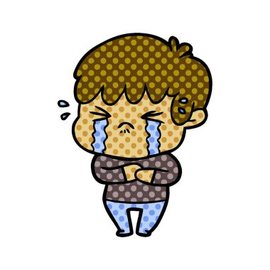 vektör çizim karikatür çocuk ağlıyor