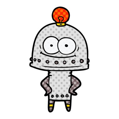 ampul ile mutlu karton robot