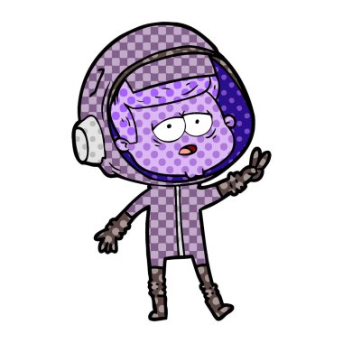 vektör çizim karikatür yorgun astronot