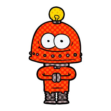 ampul ile mutlu karton robot