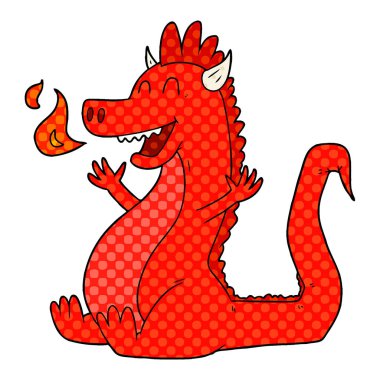 Çizgi film ejderhasının vektör çizimi