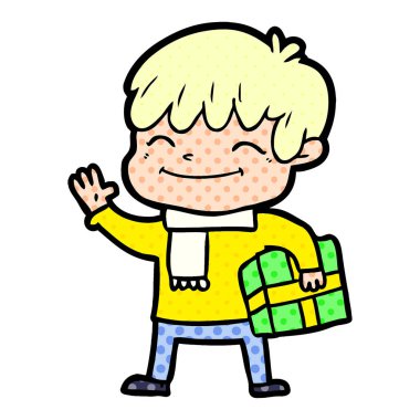 vektör çizim karikatür mutlu çocuk