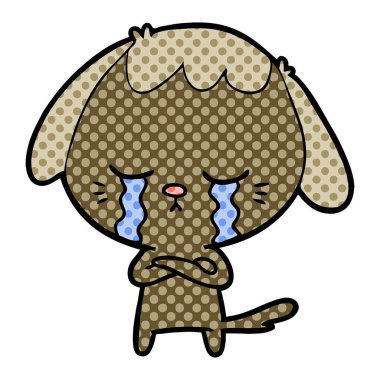 vektör çizim karikatür ağlayan köpek