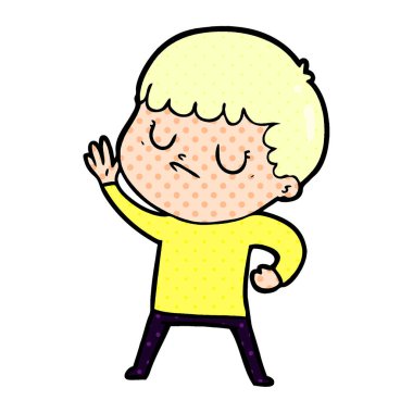 vektör çizim karikatür huysuz çocuk