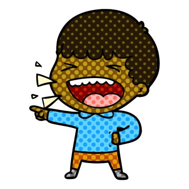 adam gülüyor karikatür vektör çizim