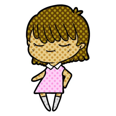 Çizgi filmdeki kadının vektör çizimi