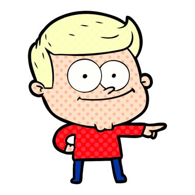 vektör çizim karikatür mutlu adam