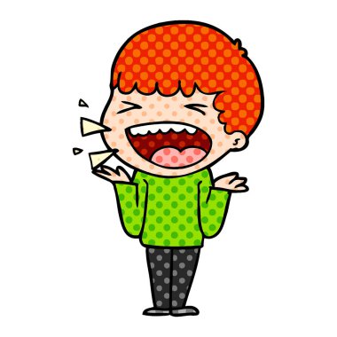 adam gülüyor karikatür vektör çizim