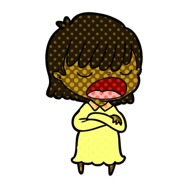 vektör çizim karikatür kadın söz