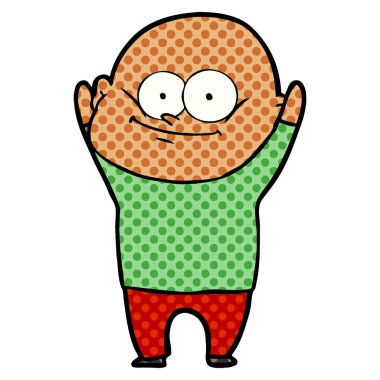 karikatür kel adam bakıyor