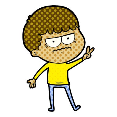 vektör çizim karikatür dostum rahatsız