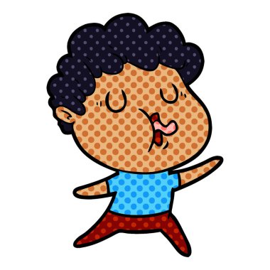  vektör çizim karikatür adam şarkı