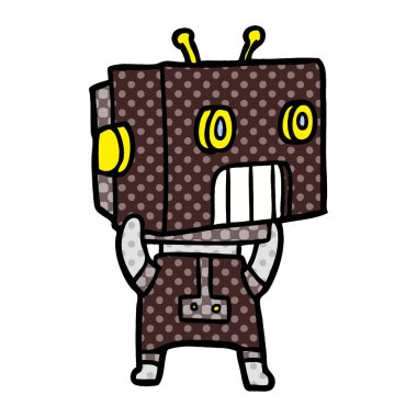 Çizgi film robotunun vektör çizimi