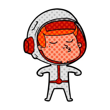 vektör çizim karikatür emin astronot
