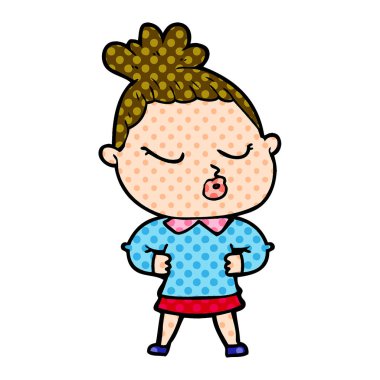 vektör çizim karikatür sakin kadın