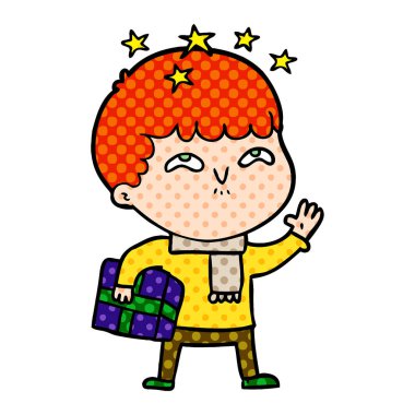 vektör çizim karikatür çocuk hayret