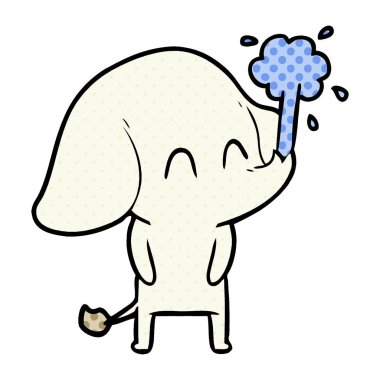 vektör çizim sevimli çizgi fil