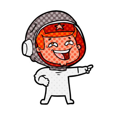 vektör çizim karikatür gülen astronot