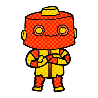 Çizgi film robotunun vektör çizimi