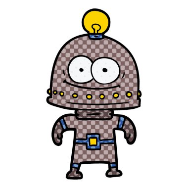 ampul ile mutlu karton robot