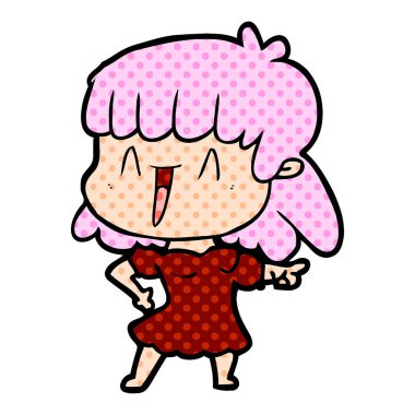 Çizgi filmdeki kadının vektör çizimi