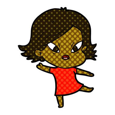 vektör çizim karikatür kadın vurguladı