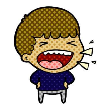 adam gülüyor karikatür vektör çizim