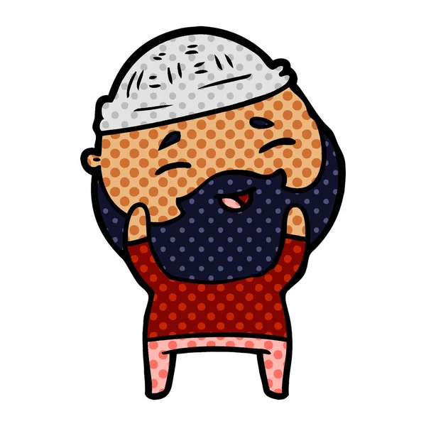 Çizgi film mutlu sakallı adam